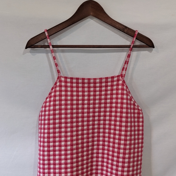 Zara Hot Pink Gingham Sheath Dress Size Medium - Picture 2 of 10